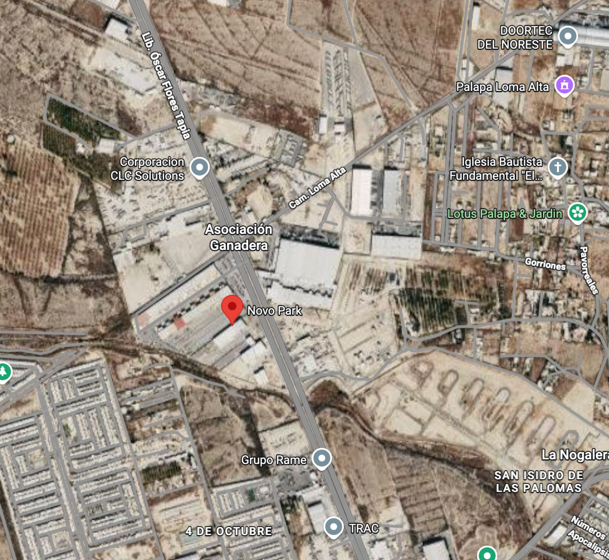 Mapa de ubicación de Novo Park en Libramiento Óscar Flores Tapia